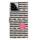 For Xiaomi 15 3D Pattern Leather Phone Case(Striped Heart) - 3