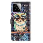For Xiaomi 15 3D Pattern Leather Phone Case(Big-eyed owl) - 3