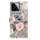 For Xiaomi 15 3D Pattern Leather Phone Case(Gray Base Flower) - 3