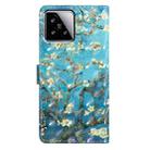 For Xiaomi 15 3D Pattern Leather Phone Case(Blue Base Apricot Flower) - 3