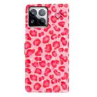 For Xiaomi 15 Pro 3D Pattern Leather Phone Case(Pink Leopard Print) - 3