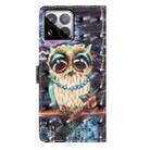 For Xiaomi 15 Pro 3D Pattern Leather Phone Case(Big-eyed owl) - 3