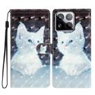 For Xiaomi 15 Pro 3D Pattern Leather Phone Case(White Cat) - 1