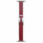 For Apple Watch 46mm / 49mm / 45mm / 44mm 14mm Magnetic Buckle Litchi Leather Watch Band(Wine Red) - 1