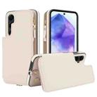 For Samsung Galaxy S24 FE 5G Double Flap Zipper RFID Leather Phone Case with Short Lanyard(White) - 1