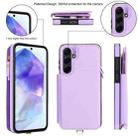 For Samsung Galaxy S24 FE 5G Double Flap Zipper RFID Leather Phone Case with Short Lanyard(Light Purple) - 2
