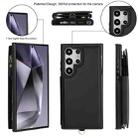 For Samsung Galaxy S24 Ultra 5G Double Flap Zipper RFID Leather Phone Case with Short Lanyard(Black) - 2