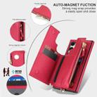 For Samsung Galaxy S24 Ultra 5G Double Flap Zipper RFID Leather Phone Case with Short Lanyard(Red) - 3