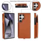 For Samsung Galaxy S24 Ultra 5G Double Flap Zipper RFID Leather Phone Case with Short Lanyard(Brown) - 2