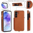 For Samsung Galaxy S24+ 5G Double Flap Zipper RFID Leather Phone Case with Short Lanyard(Brown) - 2