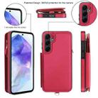 For Samsung Galaxy S24 5G Double Flap Zipper RFID Leather Phone Case with Short Lanyard(Red) - 2