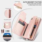 For Samsung Galaxy S24 5G Double Flap Zipper RFID Leather Phone Case with Short Lanyard(Rose Gold) - 3