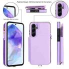 For Samsung Galaxy S24 5G Double Flap Zipper RFID Leather Phone Case with Short Lanyard(Light Purple) - 2