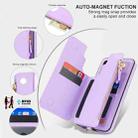 For Samsung Galaxy S24 5G Double Flap Zipper RFID Leather Phone Case with Short Lanyard(Light Purple) - 3