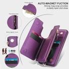 For Samsung Galaxy S23 5G Double Flap Zipper RFID Leather Phone Case with Short Lanyard(Dark Purple) - 3