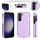 For Samsung Galaxy S23 5G Double Flap Zipper RFID Leather Phone Case with Short Lanyard(Light Purple) - 2