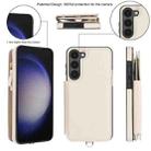 For Samsung Galaxy S23+ 5G Double Flap Zipper RFID Leather Phone Case with Short Lanyard(White) - 2