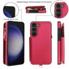 For Samsung Galaxy S23+ 5G Double Flap Zipper RFID Leather Phone Case with Short Lanyard(Red) - 2