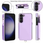 For Samsung Galaxy S23+ 5G Double Flap Zipper RFID Leather Phone Case with Short Lanyard(Light Purple) - 2