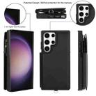 For Samsung Galaxy S23 Ultra 5G Double Flap Zipper RFID Leather Phone Case with Short Lanyard(Black) - 2