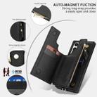 For Samsung Galaxy S23 Ultra 5G Double Flap Zipper RFID Leather Phone Case with Short Lanyard(Black) - 3