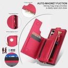For Samsung Galaxy S23 Ultra 5G Double Flap Zipper RFID Leather Phone Case with Short Lanyard(Red) - 3