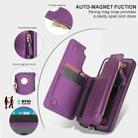 For Samsung Galaxy S22 5G Double Flap Zipper RFID Leather Phone Case with Short Lanyard(Dark Purple) - 3