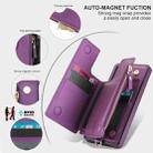 For Samsung Galaxy S20 FE Double Flap Zipper RFID Leather Phone Case with Short Lanyard(Dark Purple) - 3