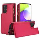 For Samsung Galaxy S20+ Double Flap Zipper RFID Leather Phone Case with Short Lanyard(Red) - 1