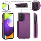 For Samsung Galaxy S20+ Double Flap Zipper RFID Leather Phone Case with Short Lanyard(Dark Purple) - 2