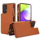 For Samsung Galaxy S20+ Double Flap Zipper RFID Leather Phone Case with Short Lanyard(Brown) - 1