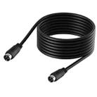 Middle DIN Male to Male 3 Pin Audio Power Signal Adapter Cable, Length:0.5m(Black) - 1