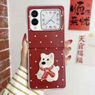 For Huawei nova Flip Skin Fee Litchi Pattern Scarf Embroidered Dog Phone Case(Red Polka Dots) - 2