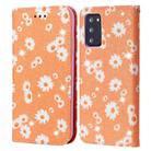 For Samsung Galaxy Note20 Glittering Daisy Magnetic Horizontal Flip Leather Case with Holder & Card Slots & Photo Frame(Orange) - 1