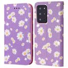 For Samsung Galaxy Note20 Ultra Glittering Daisy Magnetic Horizontal Flip Leather Case with Holder & Card Slots & Photo Frame(Purple) - 1