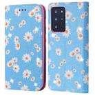 For Samsung Galaxy Note20 Ultra Glittering Daisy Magnetic Horizontal Flip Leather Case with Holder & Card Slots & Photo Frame(Blue) - 1