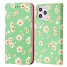 For iPhone 12 Pro Max Glittering Daisy Magnetic Horizontal Flip Leather Case with Holder & Card Slots & Photo Frame(Green) - 1