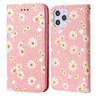 For iPhone 12 Pro Max Glittering Daisy Magnetic Horizontal Flip Leather Case with Holder & Card Slots & Photo Frame(Pink) - 1