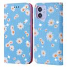 For iPhone 12 mini Glittering Daisy Magnetic Horizontal Flip Leather Case with Holder & Card Slots & Photo Frame(Blue) - 1