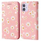 For iPhone 12 mini Glittering Daisy Magnetic Horizontal Flip Leather Case with Holder & Card Slots & Photo Frame(Pink) - 1