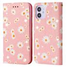 For iPhone 12 mini Glittering Daisy Magnetic Horizontal Flip Leather Case with Holder & Card Slots & Photo Frame(Pink) - 1