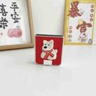For Xiaomi Mix Flip Skin Fee Litchi Pattern Scarf Embroidered Dog Phone Case(Red) - 3