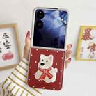 For Xiaomi Mix Flip Skin Fee Litchi Pattern Scarf Embroidered Dog Phone Case(Red Polka Dots) - 2
