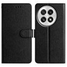 For OnePlus 13 Silk Texture Horizontal Flip Leather Phone Case(Black) - 1