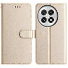 For OnePlus 13 Silk Texture Horizontal Flip Leather Phone Case(Gold) - 1