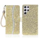 For Samsung Galaxy S25 Ultra 5G Glitter Powder Filp Leather Phone Case(Gold) - 1