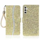 For Samsung Galaxy S25 5G Glitter Powder Filp Leather Phone Case(Gold) - 1
