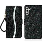For Samsung Galaxy S24 FE 5G Glitter Powder Filp Leather Phone Case(Black) - 1