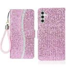 For Samsung Galaxy S24 FE 5G Glitter Powder Filp Leather Phone Case(Pink) - 1