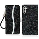 For Samsung Galaxy S23 FE 5G Glitter Powder Filp Leather Phone Case(Black) - 1